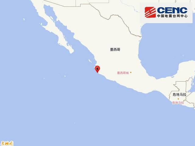 墨西哥哈利斯科州沿岸近海发生6.1级地震，震源深度10千米