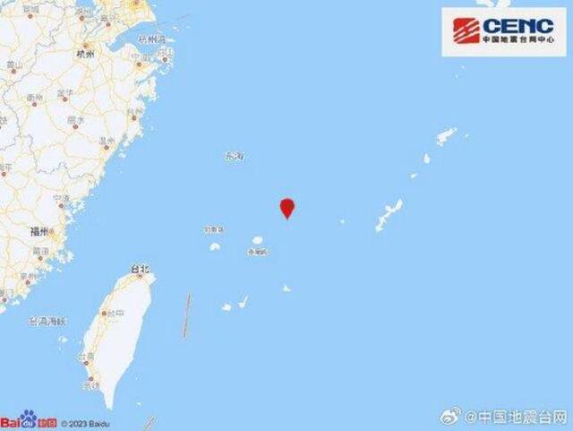 东海海域发生6.4级地震，震源深度170千米