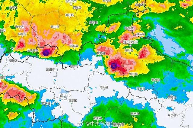 中央气象台：徐州和连云港下属区域有出现龙卷的可能性