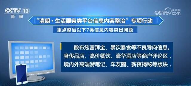 这7类信息内容突出问题重点整治 清朗专项行动全国范围内启动