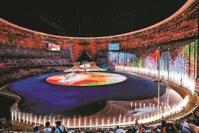 杭州第19届亚运会开幕式现场。
