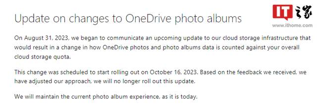 微软放弃对 OneDrive 的更改，原计划会导致照片存储在相册时占用两倍存储空间