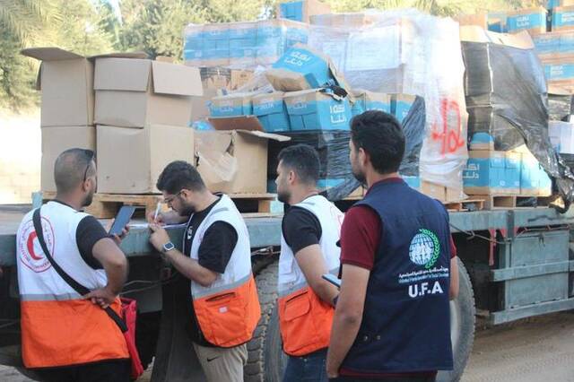 巴勒斯坦红新月会：加沙地带已接收451辆卡车的援助物资