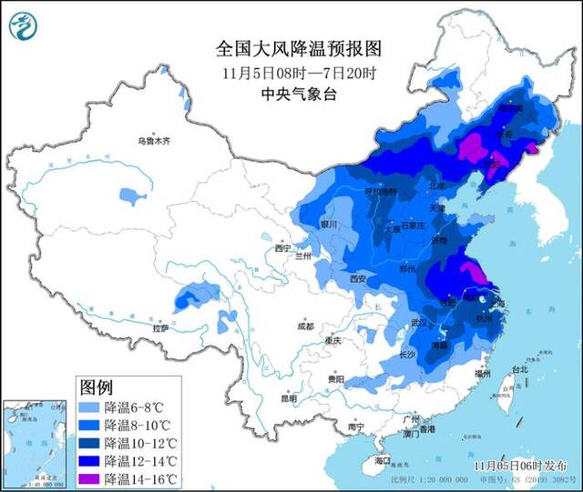 强冷空气入侵我国 暴雪寒潮大风强对流四预警齐发