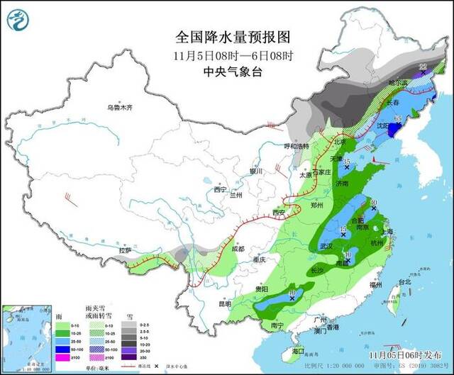 中央气象台：强冷空气入侵我国 暴雪寒潮大风强对流四预警齐发