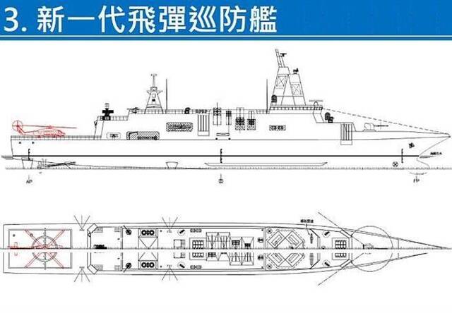 2016年公布的“新一代导弹护卫舰”官方示意图