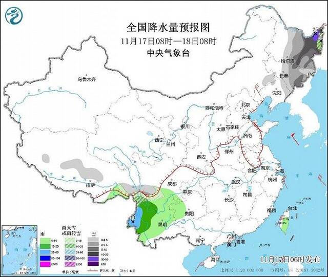 暴雪大风预警持续发布，东北地区降雪持续东部有大风降温