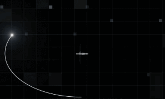 飞船绕飞拍摄空间站组合体路径示意图（标红部分为拍摄区间）