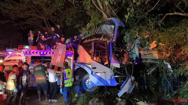 泰国旅游巴士撞树“成两半”致14亡35伤，幸存者发声