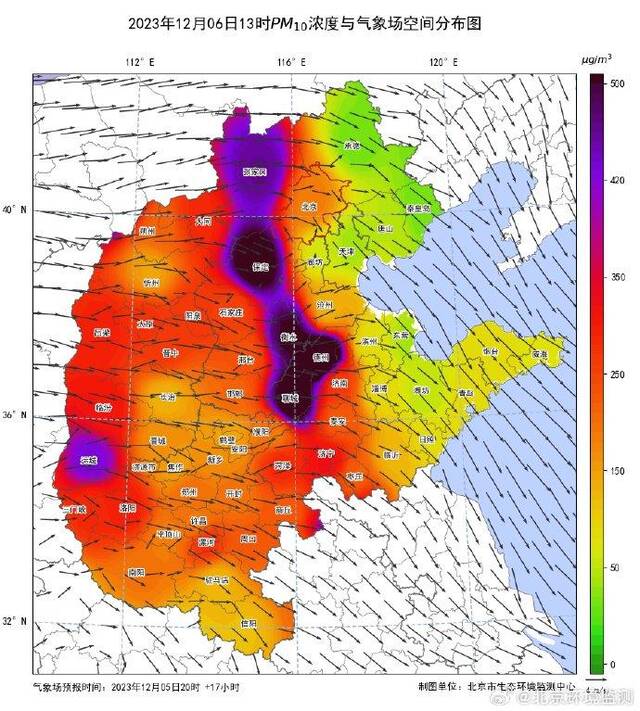 受外来沙尘影响，北京市PM10浓度明显抬升