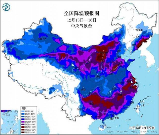 暴雪、冰冻、寒潮预警齐发，华北、黄淮北部等地局地最低气温将接近或跌破历史同期极值