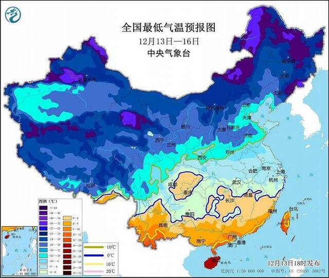 中央气象台暴雪寒潮冰冻大风四预警齐发