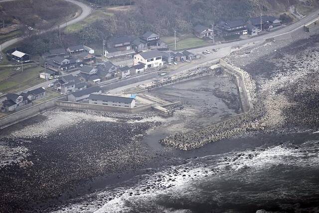 △石川县珠洲市海岸1月6日航拍图