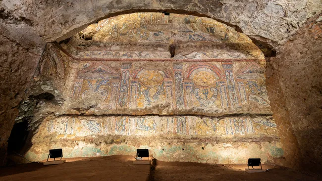 古罗马豪华住宅发现2300年前贝壳镶嵌画