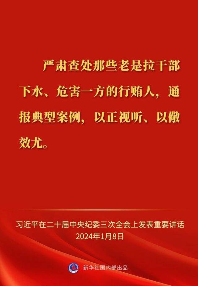 习近平总书记在二十届中央纪委三次全会上的重要讲话金句