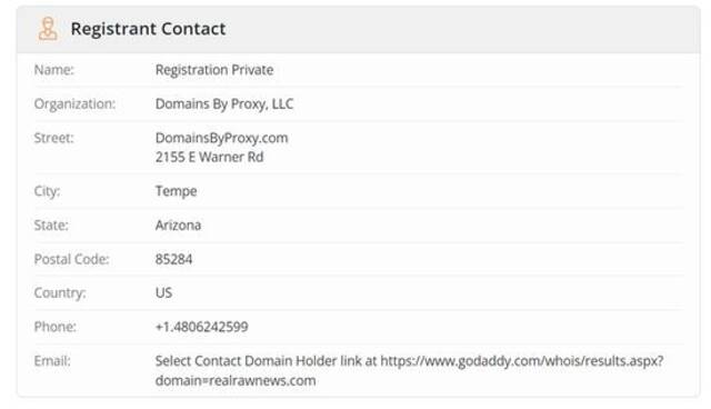 DNS信息显示，realrawnews网站的注册地在美国亚利桑那州坦佩市。