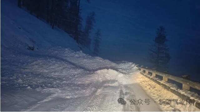 禾木X852线45公里600米处路况，图源：新疆气象局