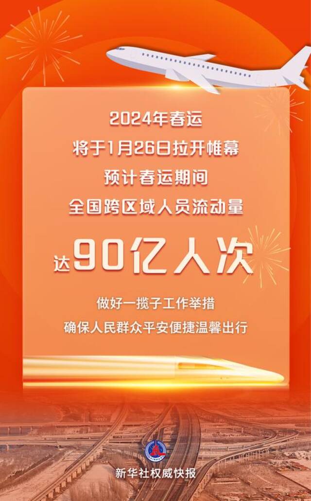 2024年春运全国跨区域人员流动量预计达90亿人次