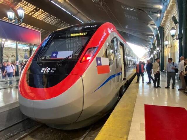 中国造！南美洲最快的轨道列车在智利投入服务