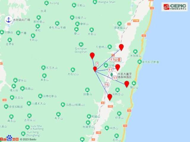 台湾花莲县发生4.7级地震，震源深度10千米