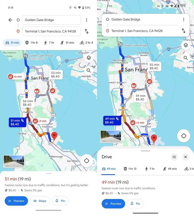 谷歌翻新地图应用：界面更简洁、交互更舒适