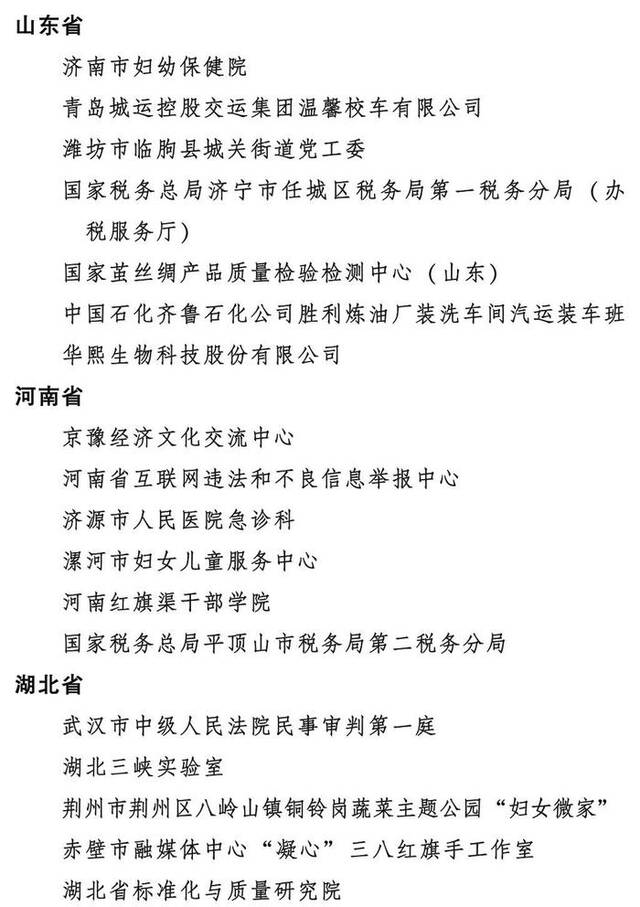 2023年度全国三八红旗手标兵、全国三八红旗手、全国三八红旗集体全名单公布