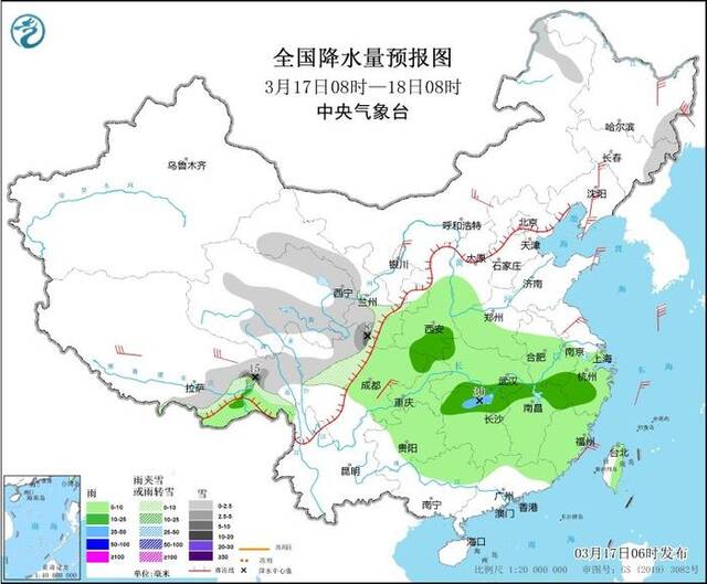 中央气象台：中东部降温进行时 南方大部维持阴雨