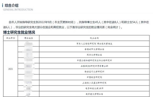 “指导研究生全程亲力亲为”，公布所有人就业去向！这个教授简介刷屏