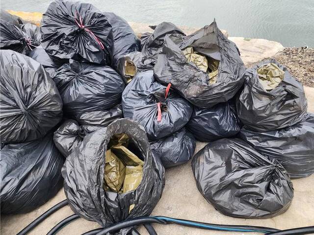台媒：澎湖马公渔港出现大量黑色塑料袋，“满满都是台军过期口粮”