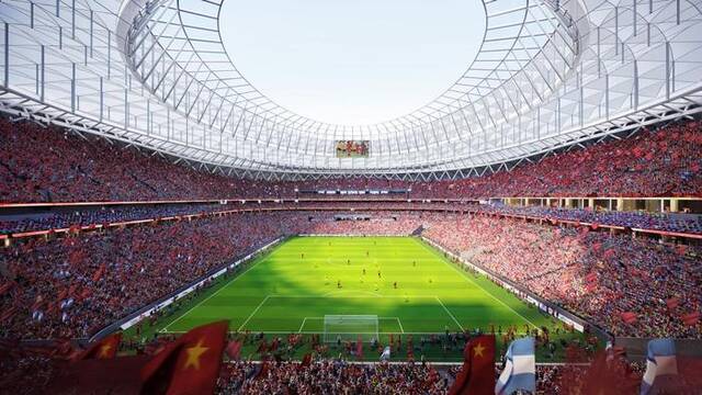 图为广州足球公园球场项目效果图