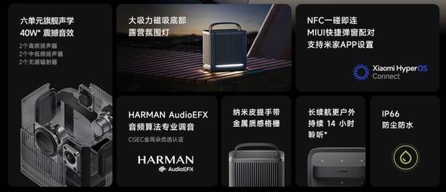 小米 Xiaomi 户外蓝牙音箱 Camp 上架：6 单元 40W，售 699 元