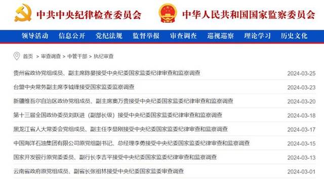 中央纪委国家监委3月反腐月报：72人被查，28人被处分