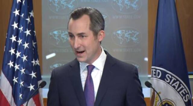 美国国务院发言人马修·米勒8日在记者会上回答记者提问图自美媒