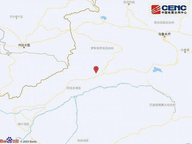 新疆阿克苏地区拜城县附近发生5.1级左右地震