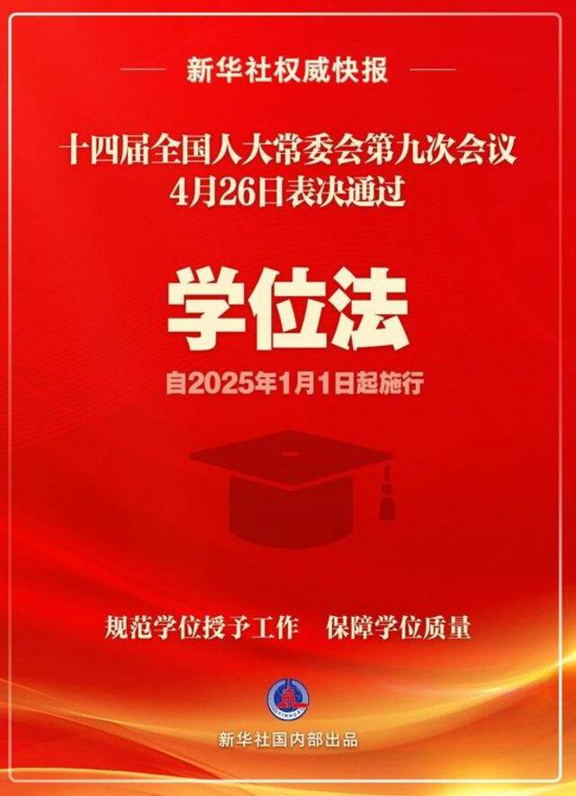 学位法通过，2025年1月1日起施行