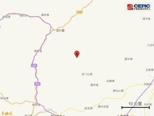 四川成都市彭州市发生3.0级地震 震源深度17千米