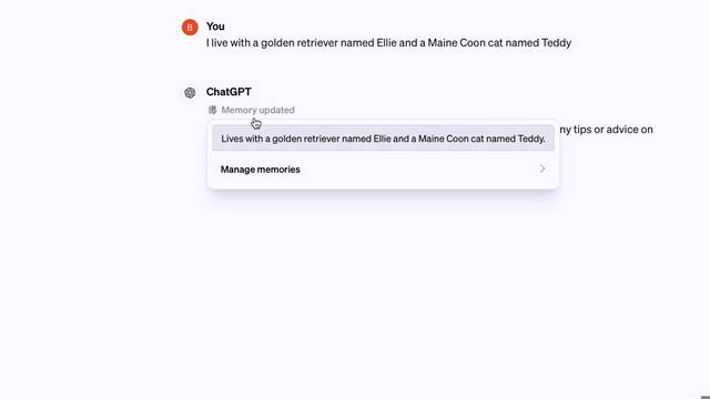 OpenAI 向 ChatGPT Plus 用户开放“记忆”功能