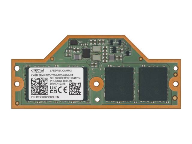 英睿达推首款消费级LPCAMM2内存 64GB LPDDR5X-7500规格