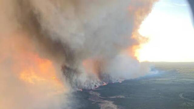 加拿大西部一处野火逼近纳尔逊堡镇