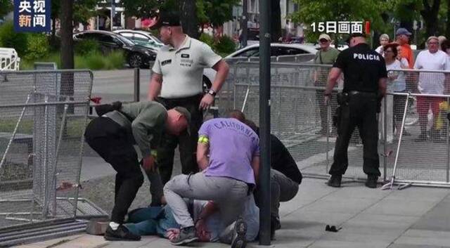 斯总理菲佐遭枪击后，嫌疑人被捕（图源：央视新闻客户端）