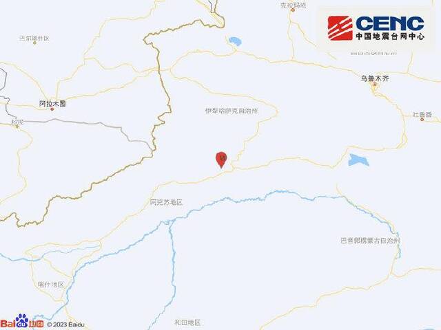 新疆阿克苏地区拜城县发生3.8级地震，震源深度20千米