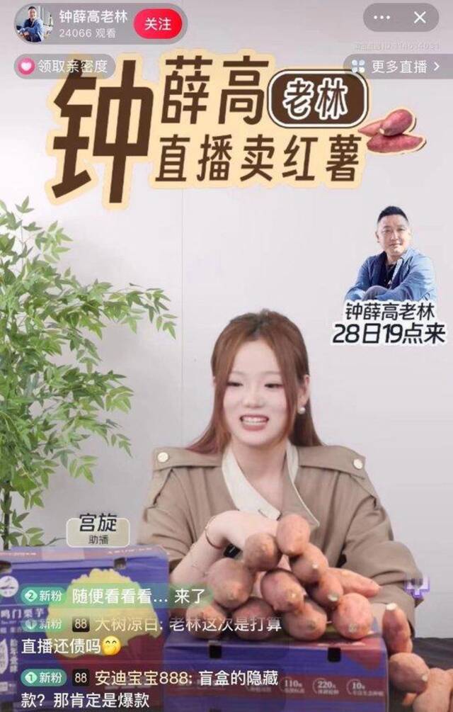 钟薛高创始人直播间开播，粉丝数仅88！曾回应“卖红薯还债”：会始终认账，一点一点还钱⋯⋯