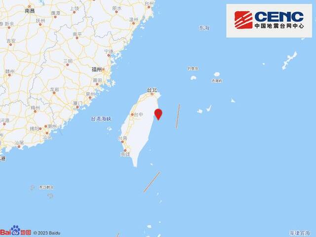 台湾花莲县海域发生4.3级地震，震源深度17千米