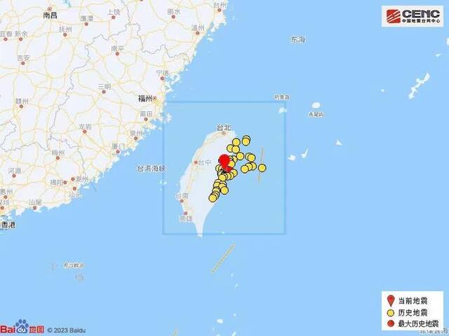 台湾花莲县发生5.2级地震 震源深度10千米