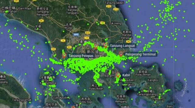 新加坡港口6月1日船位情况来源：船讯网 