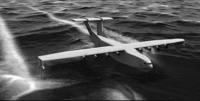 极光飞行科学公司推出的“自由升降机”水上飞机概念图。资料图片