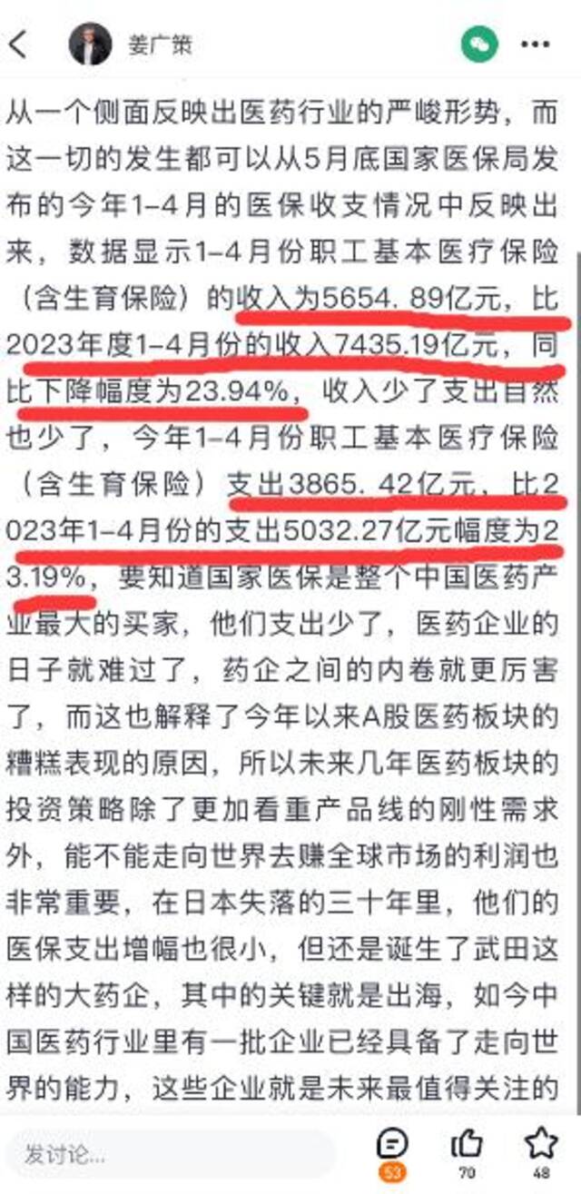 前4月职工医保基金收入减少23%？国家医保局官方发声后，知名基金经理还在传谣