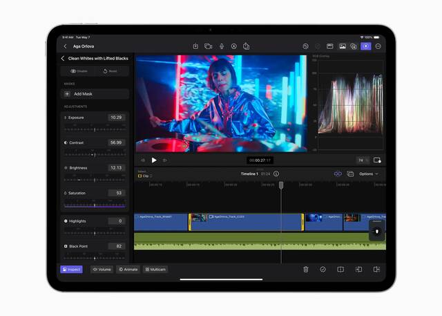 苹果时隔半年更新 iPad 版 Final Cut Pro：M4 渲染速度较 M1 提高 2 倍、支持移动硬盘