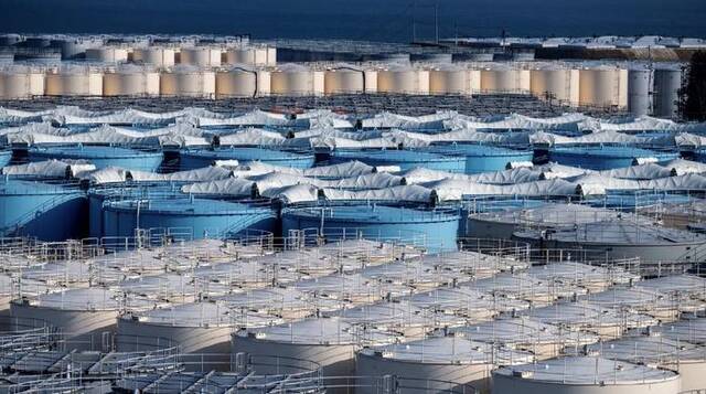 福岛第一核电站储存核废水的罐子。（图源：社交媒体）