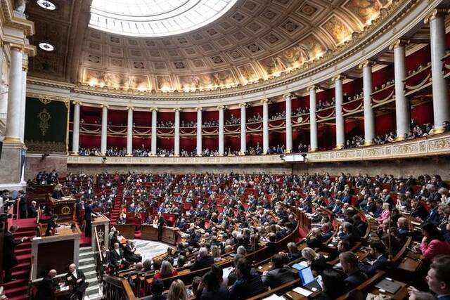 ▲这是1月30日在法国巴黎拍摄的法国国民议会会议现场。图/新华社
